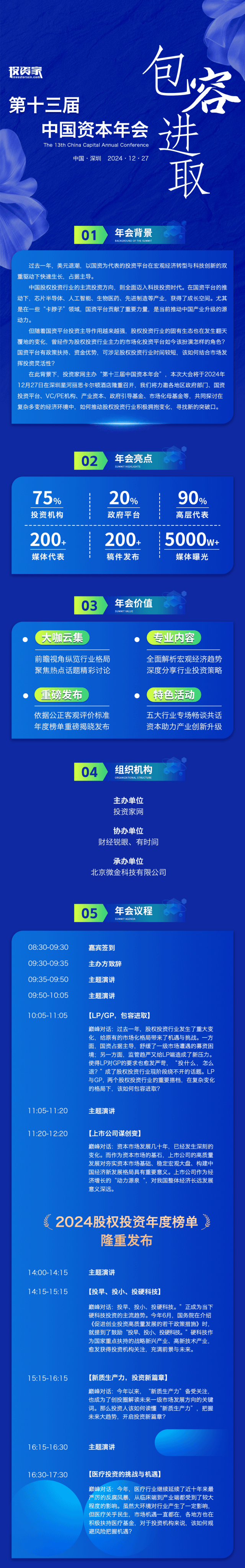 “投资家网·第十三届中国资本年会”将在深圳隆重召开